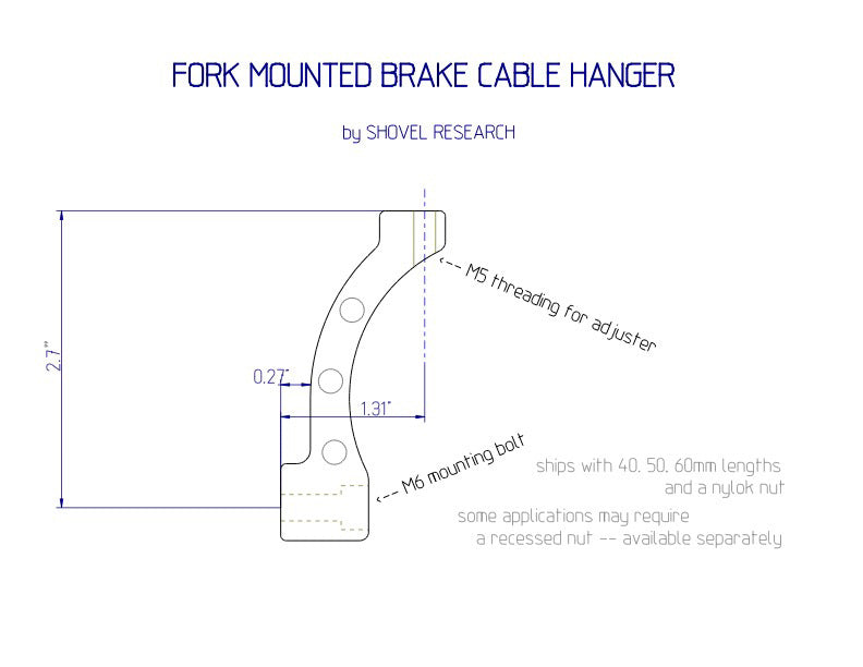 Shovel Research Fork Mounted Brake Cable Hanger