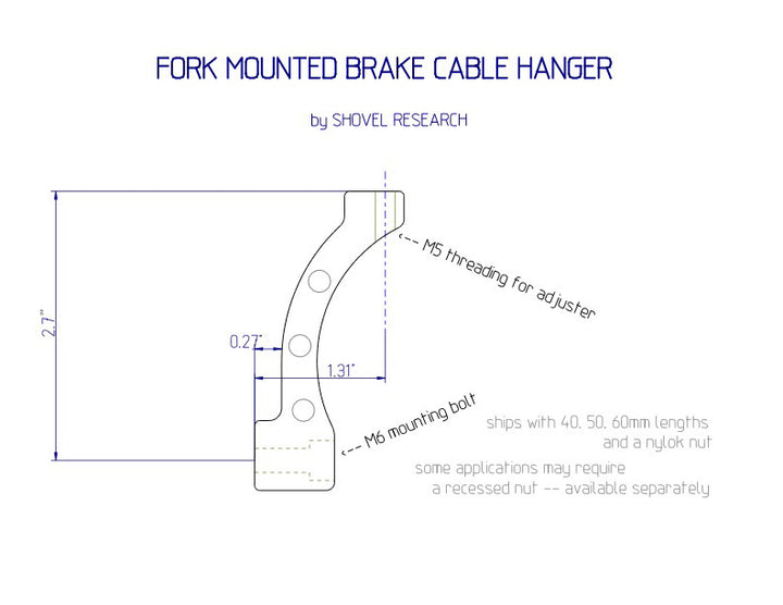 Shovel Research Fork Mounted Brake Cable Hanger