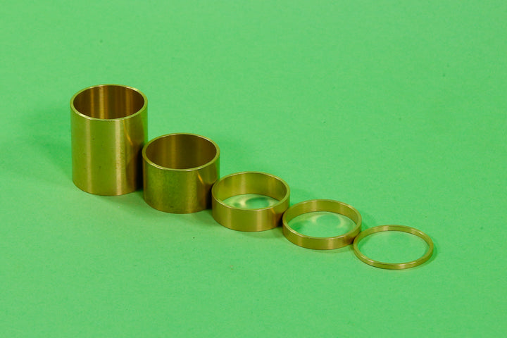 Blue Lug Select 1 &amp; 1 1/8" Brass Headset Spacers