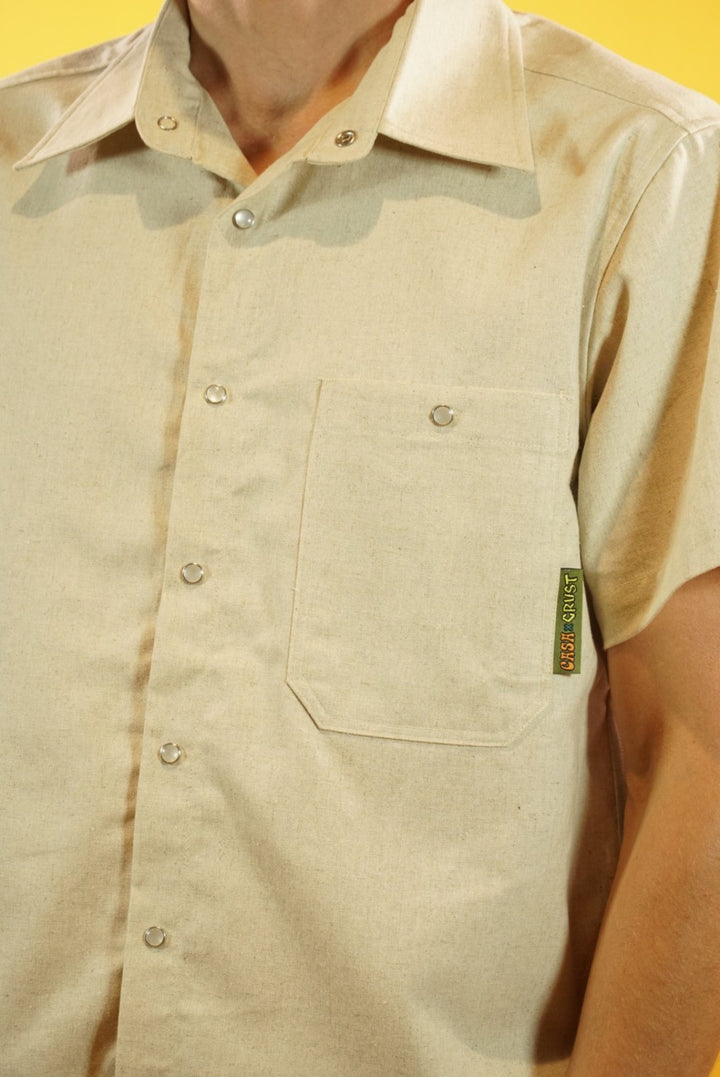 Organic Cotton/ Linen Pollito Short Sleeve Shirt